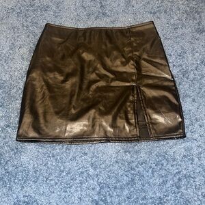 Fashion Nova Black Leather Mini Skirt
